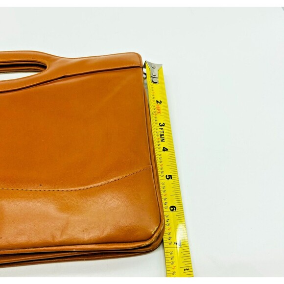 Eberle Vintage Brown Clutch Envelope Bag Purse three pockets 1970's Brazil 14X7 - Picture 9 of 11